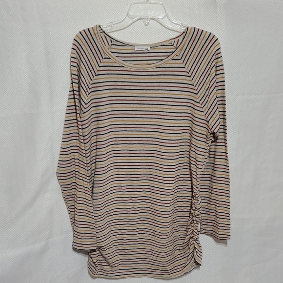 Chicsoul Tops - Chic Multicolor Striped Long Sleeve Top